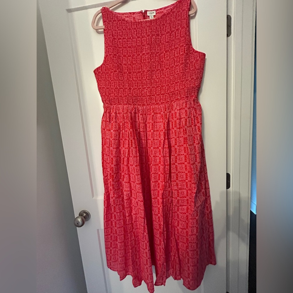 J. Crew Vibrant Red/Pink Ladies Casual Dress..NEW.. Size XL..SO CUTE & COMFY..